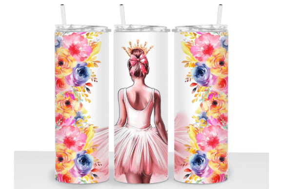 Ballerina Design 20oz Insulated UV reactive tumbler