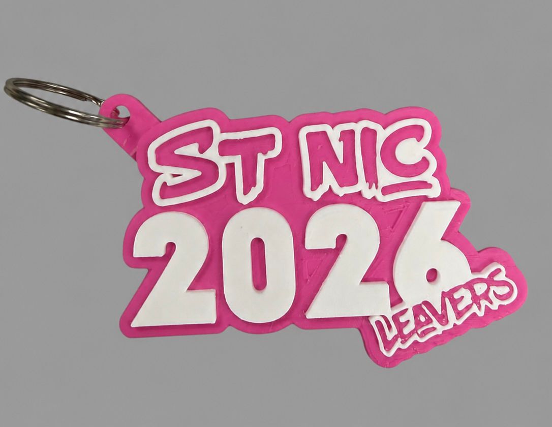 Year 6 School Leavers Keyring 2026 | Personalised KS2 Leavers Gift | Custom Colour 3D Printed Keychain