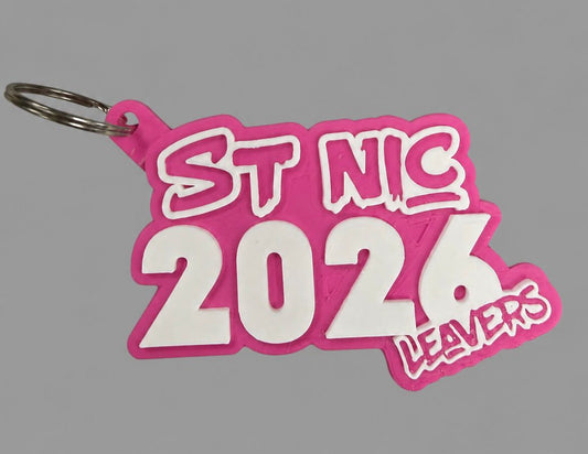 Year 6 School Leavers Keyring 2026 | Personalised KS2 Leavers Gift | Custom Colour 3D Printed Keychain
