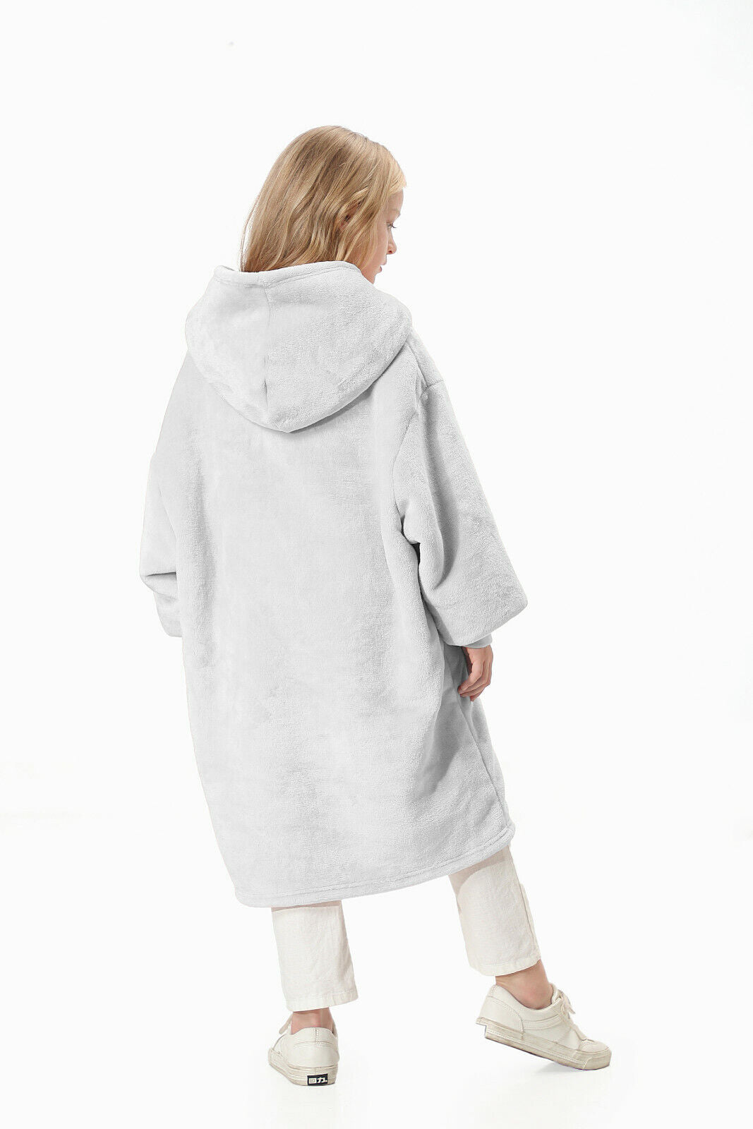 Children's Logo Printed Sherpa Fleece Lined Oversized Hoodie Blanket