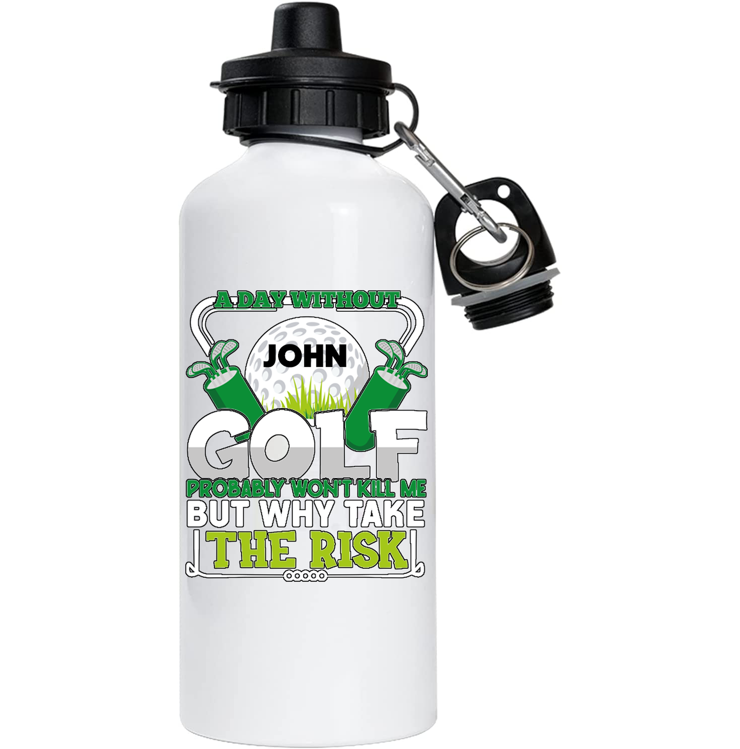 'A Day Without Golf' Personalised 600ml Water Bottle