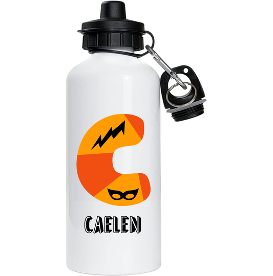Superhero Initials 600ml Personalised Water Bottle