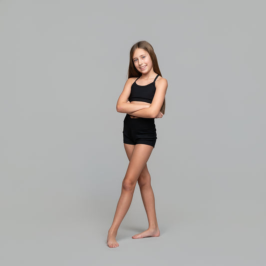 Kids Dance High Waisted Shorts – Comfortable Studio & Activewear