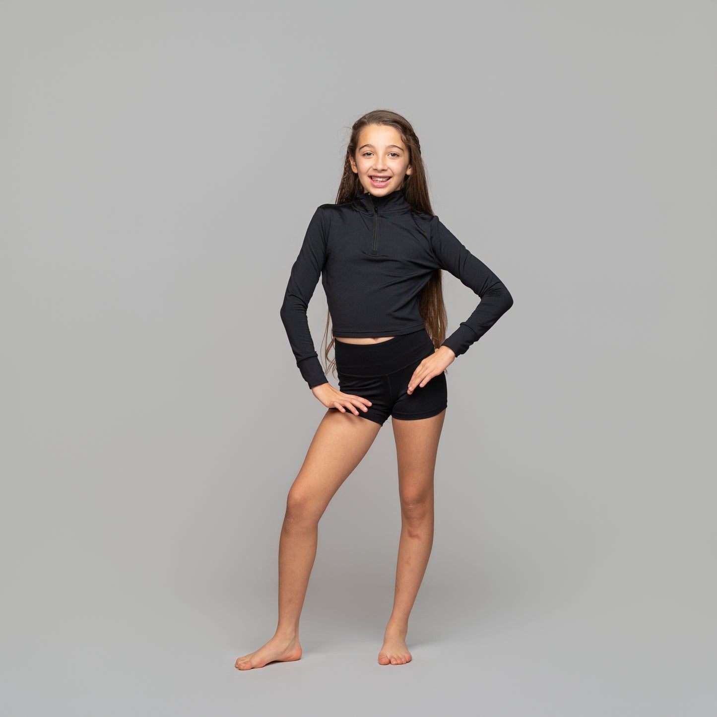 Kids Long Sleeve Zip Crop Top – Dance & Activewear Jacket