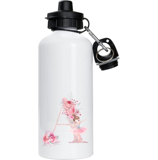 'Ballerina' Initials Metal 600ml Water Bottle