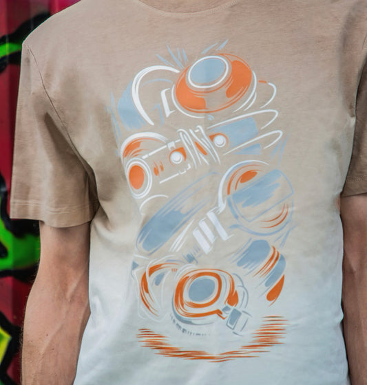 Dip Dye Printed Organic Cotton Adults T-Shirt