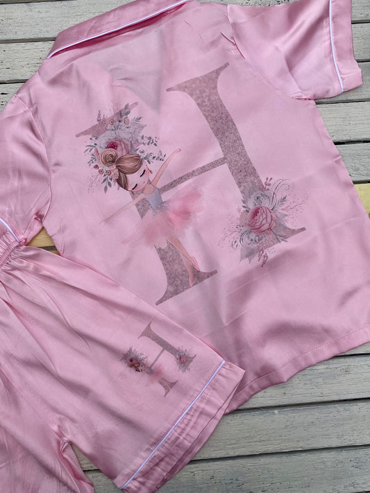 'Ballerina' Initials Satin Pyjamas