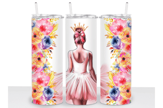 Ballerina Design 20oz Insulated UV reactive tumbler