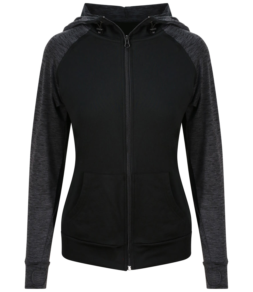 Ladies Cool Contrast Full Zip Hoody