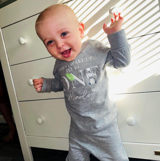 Baby Safari Themed Personalised Birthday Pyjamas