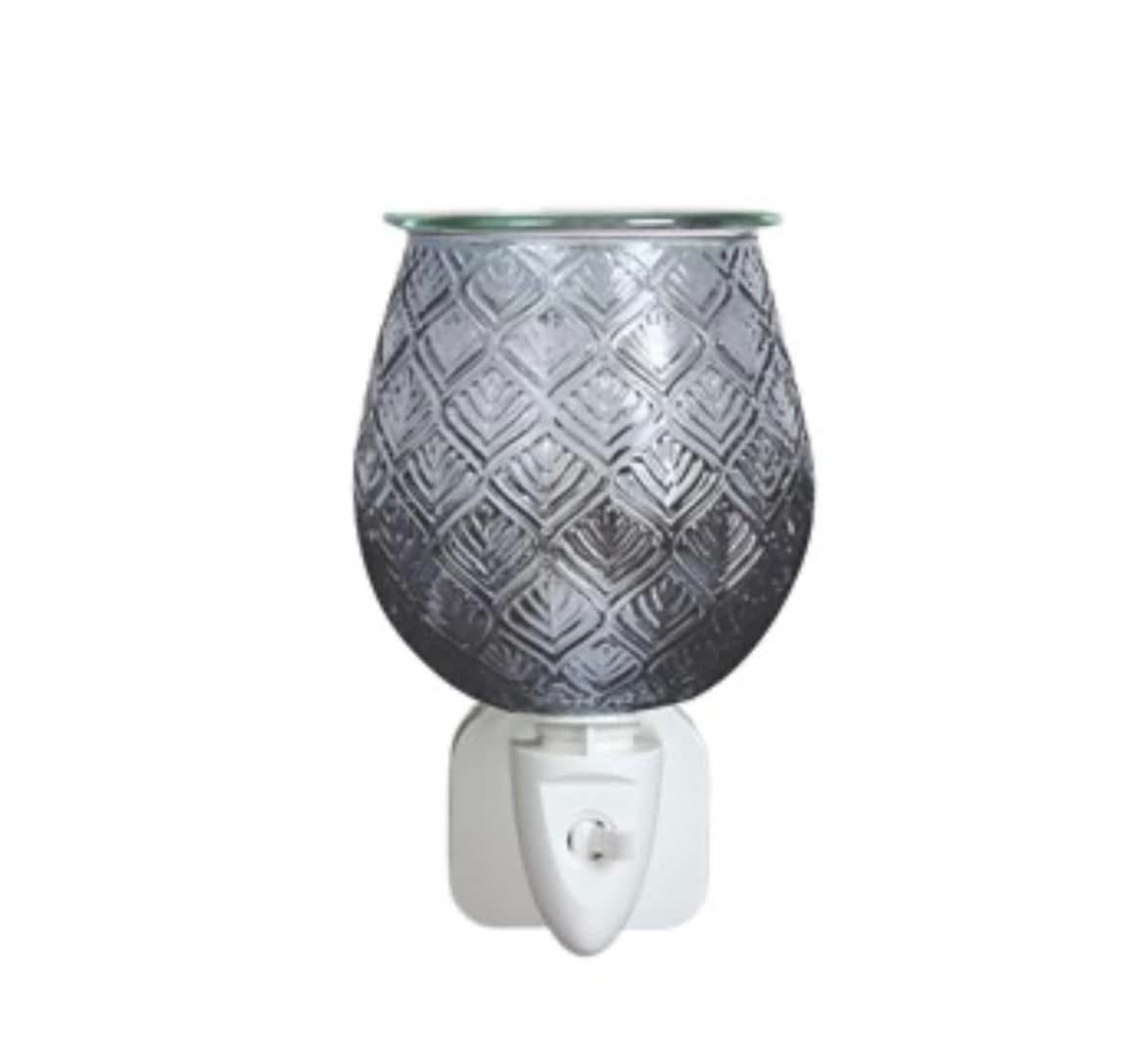 12cm Wax Melter Plug In - Grey Glass Leaf