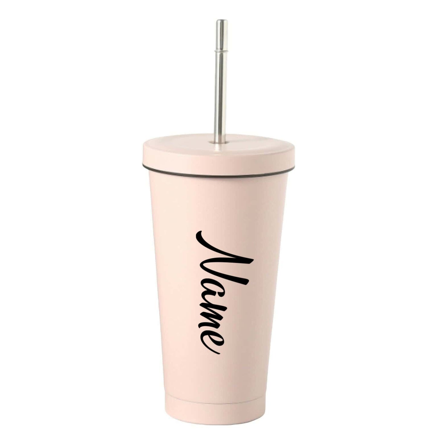 Double Wall Insulated Cold Cup With Lid and Straw 550ml
