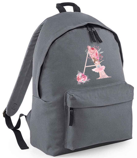 Ballerina Initials Personalised Backpack