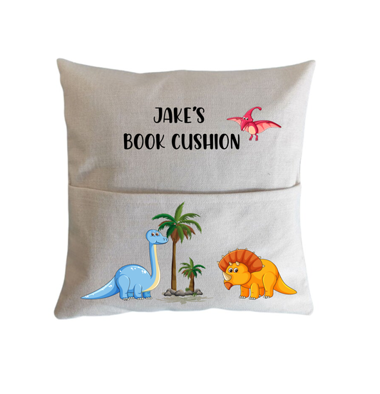 Dinosaur Personalised Book Cushion