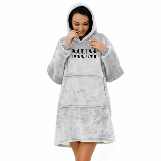 'Mum' Sherpa Fleece Lined Oversized Hoodie Blanket